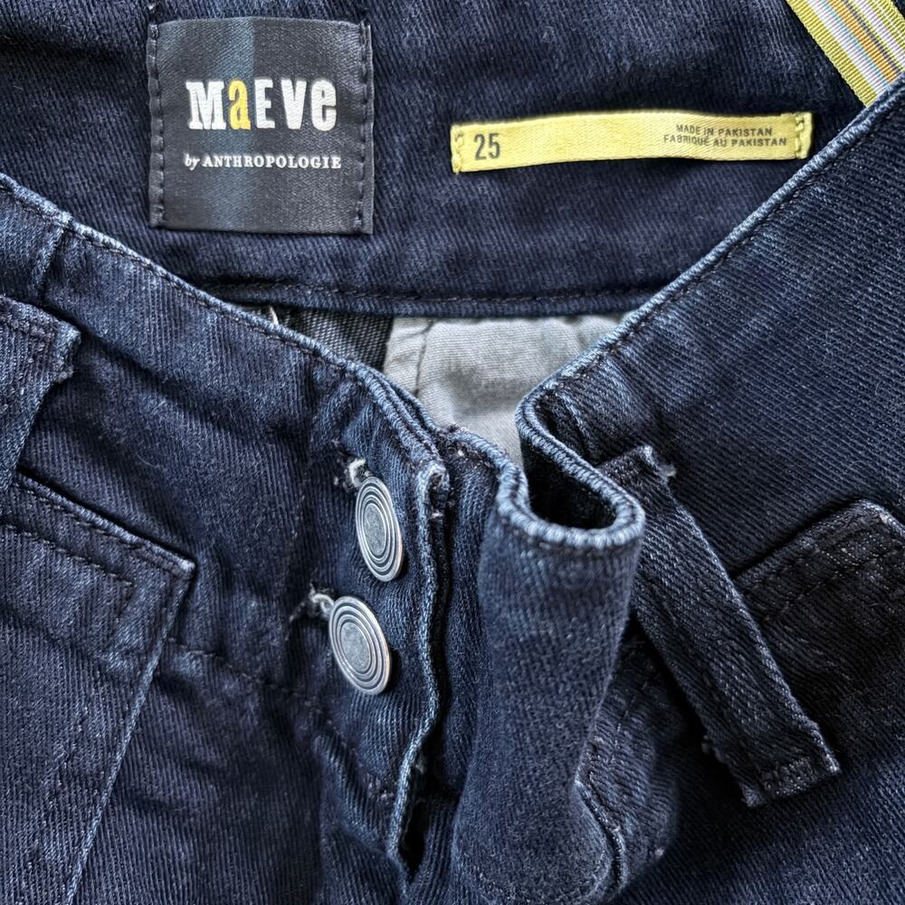 Anthropologie Maeve High Rise Wide Bottom Denim Trouser Jeans sz 25 - Picture 3 of 5